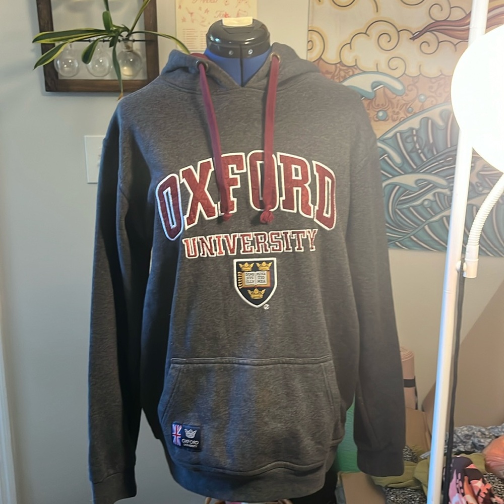 Oxford University grey hoodie bought in Oxford. Size Large. Cotton-soft inside.